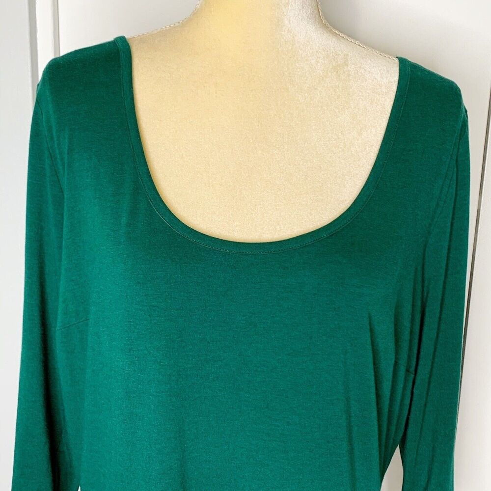 Denim 24/7 Women’s Green Peplum Top 3/4 Sleeves Size M - Picture 6 of 14